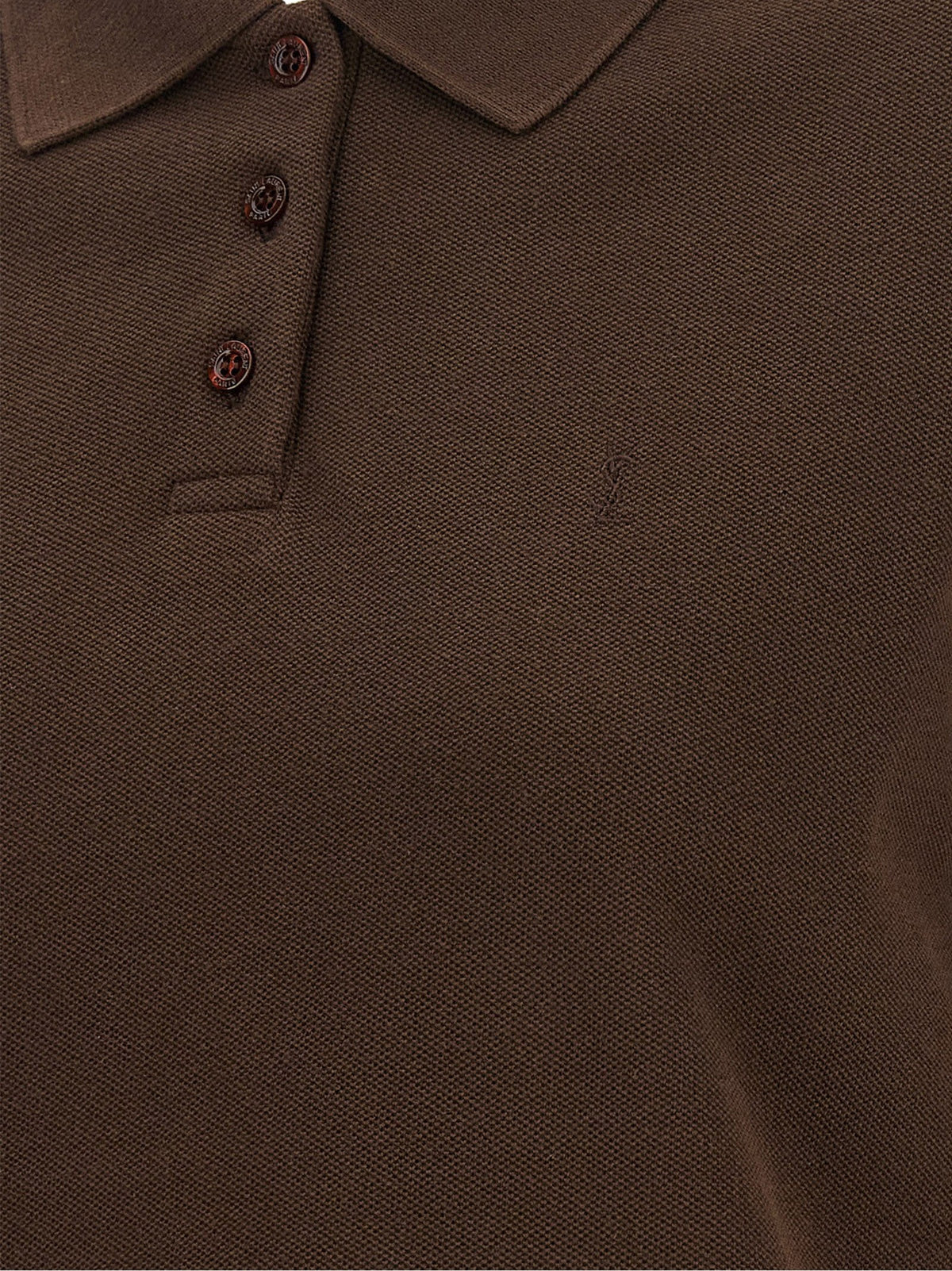 Saint Laurent 'Cassandre' crop polo shirt