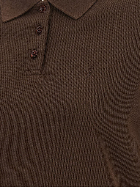 Saint Laurent 'Cassandre' crop polo shirt