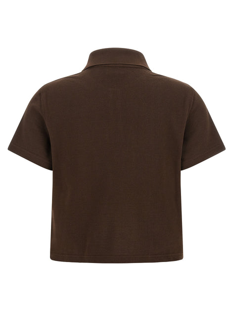 Saint Laurent 'Cassandre' crop polo shirt