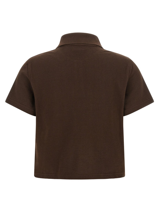 Saint Laurent 'Cassandre' crop polo shirt