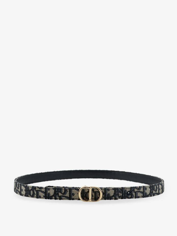 CD Icon Leather and Canvas Belt