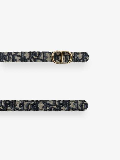 Dior CD Icon Leather and Canvas Belt