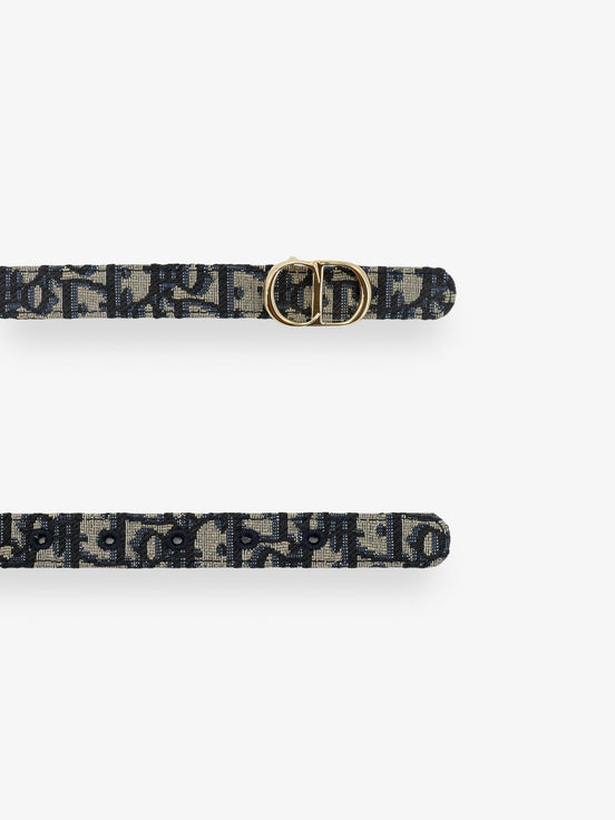 Dior CD Icon Leather and Canvas Belt