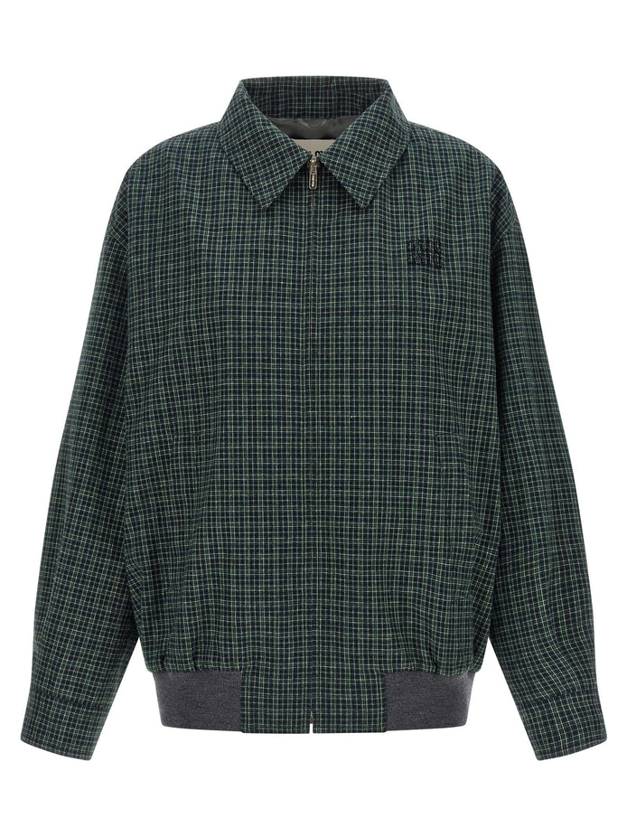 Check cotton blouson