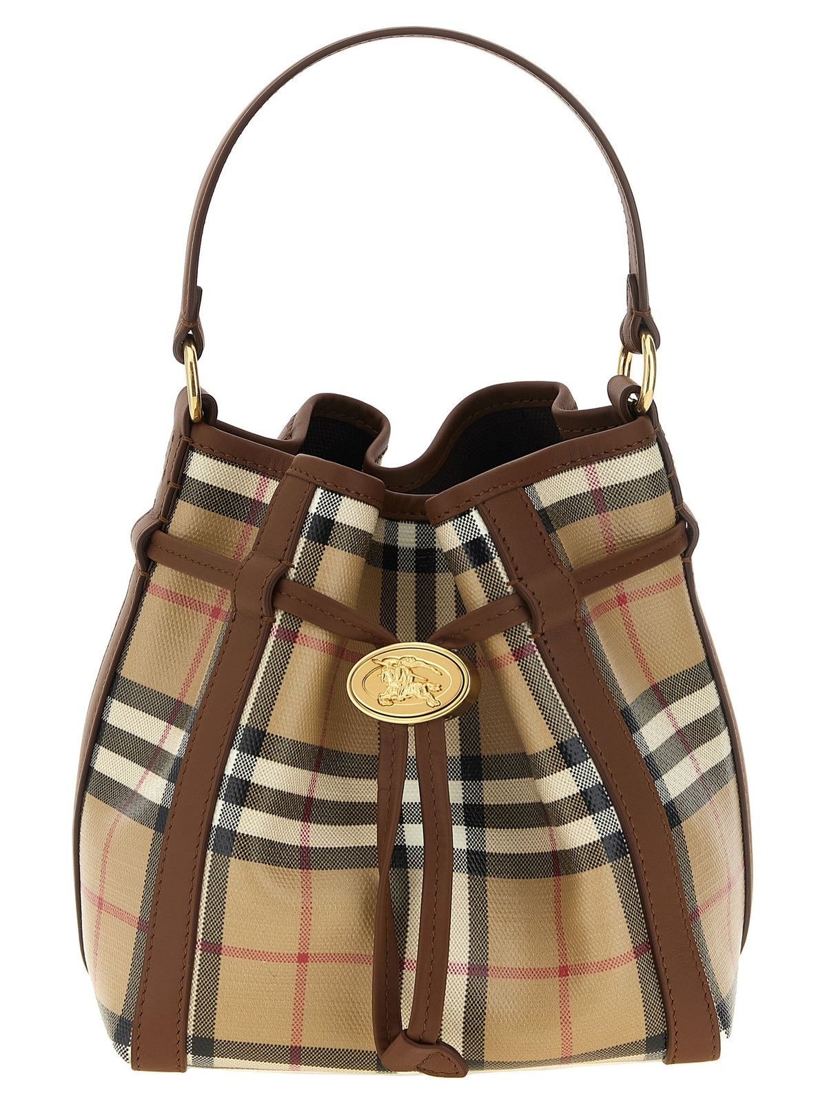Check mini bucket bag