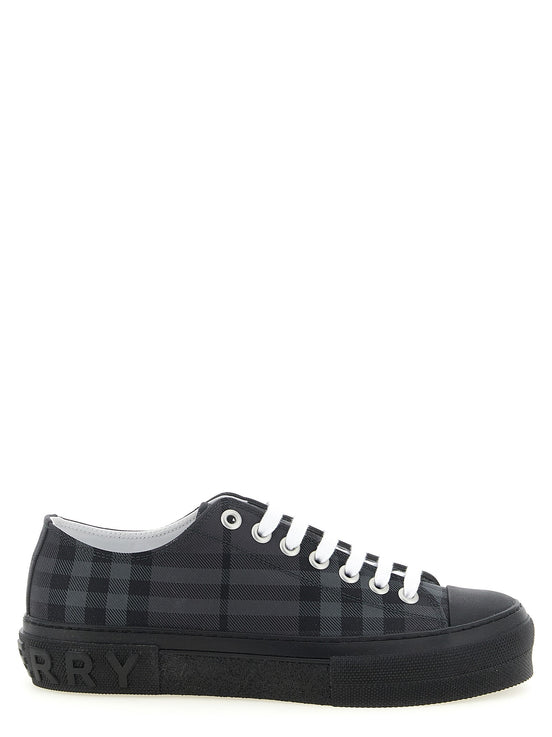 Check print sneakers