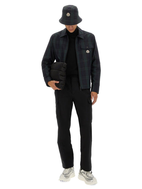 CHECKED COTTON GABARINE SHIRT JACKET