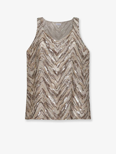 Chevron Sequin Top