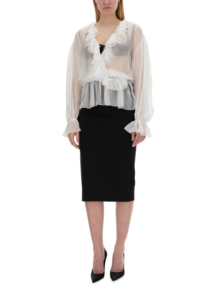 CHIFFON BLOUSE WITH RUFFLES