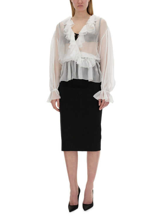 CHIFFON BLOUSE WITH RUFFLES
