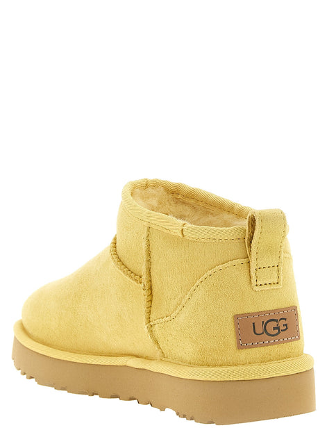 Ugg 'Classic Ultra Mini' yellow ankle boots