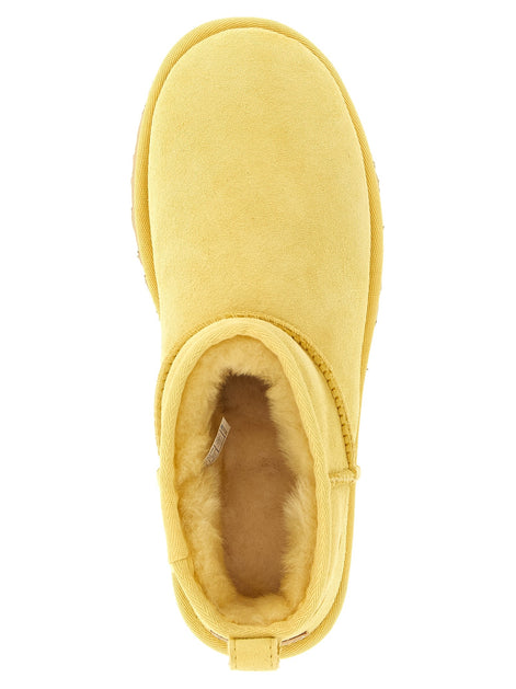 Ugg 'Classic Ultra Mini' yellow ankle boots