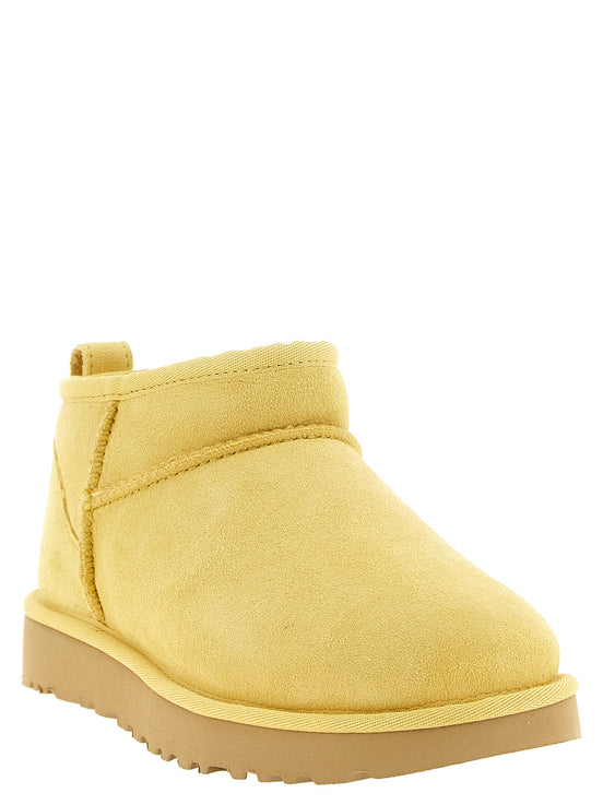 Ugg 'Classic Ultra Mini' yellow ankle boots