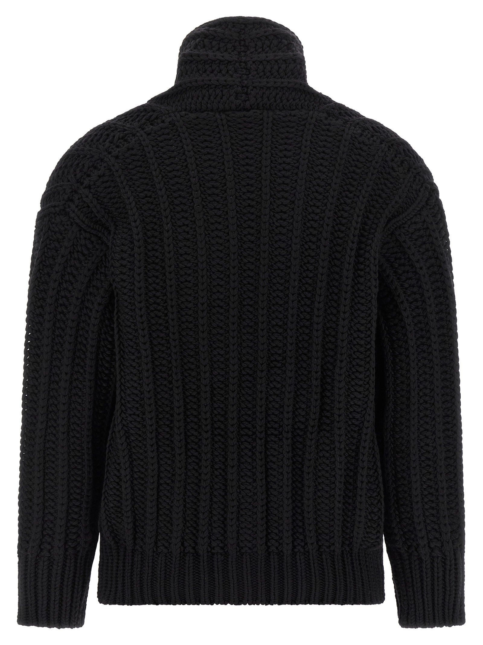 Coarse wool cardigan