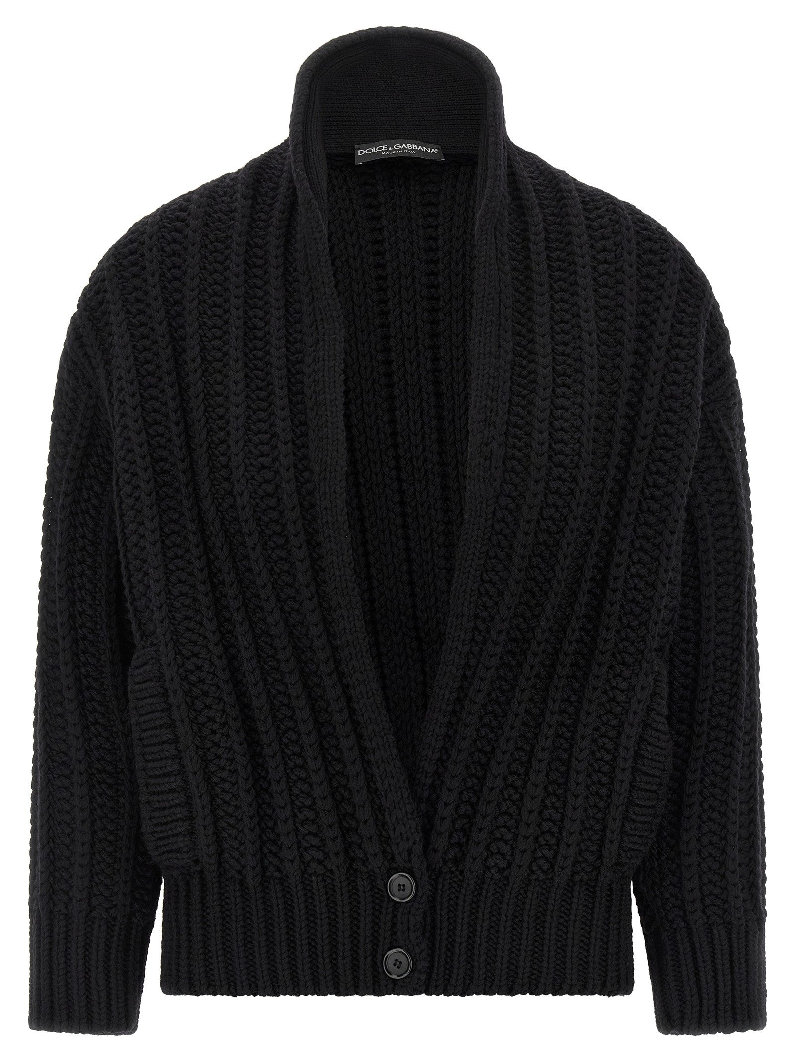 Coarse wool cardigan