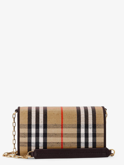 Burberry Coated canvas crossbody bag with check pattern