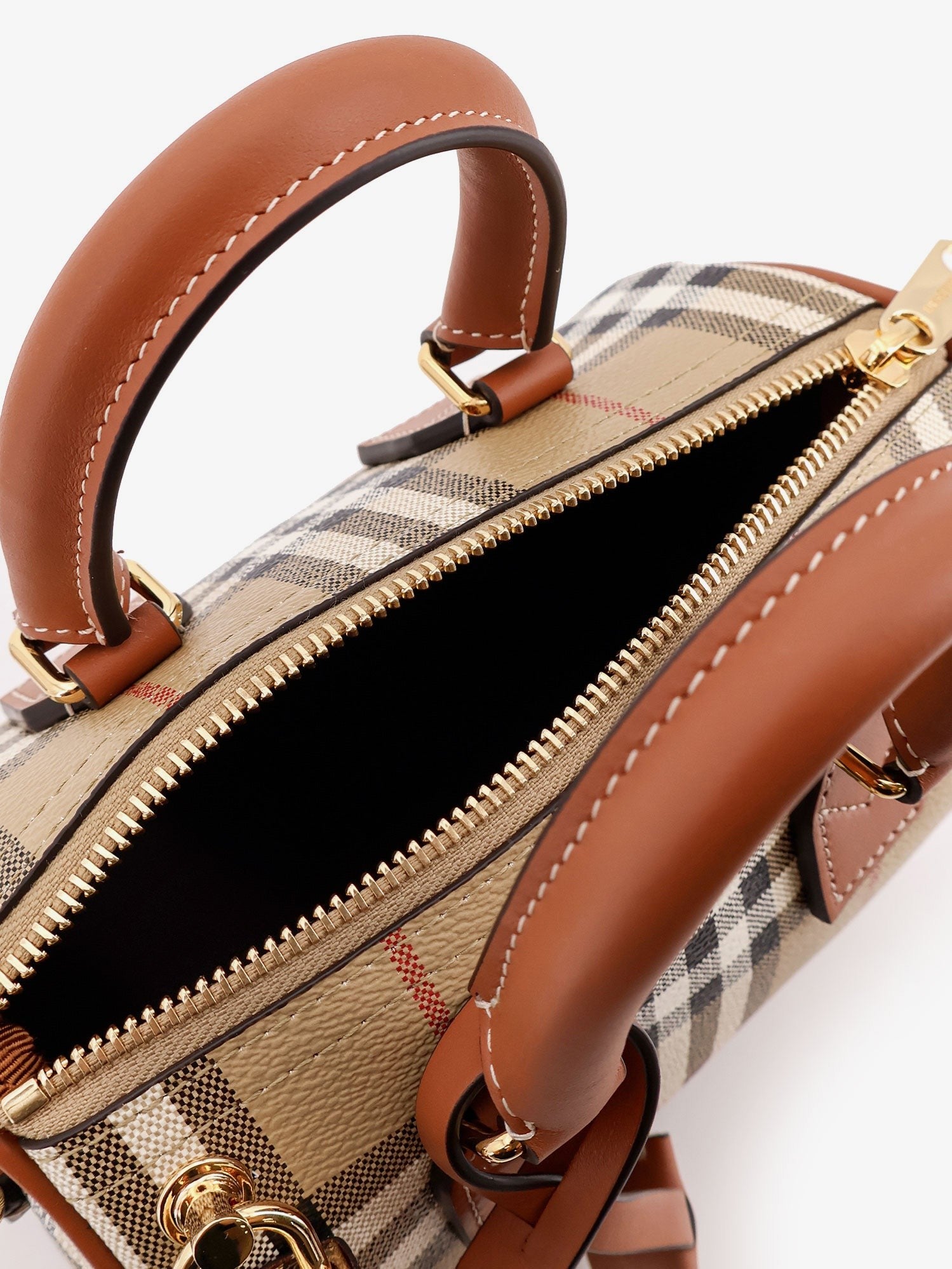 Burberry Coated canvas crossbody bag with Check pattern