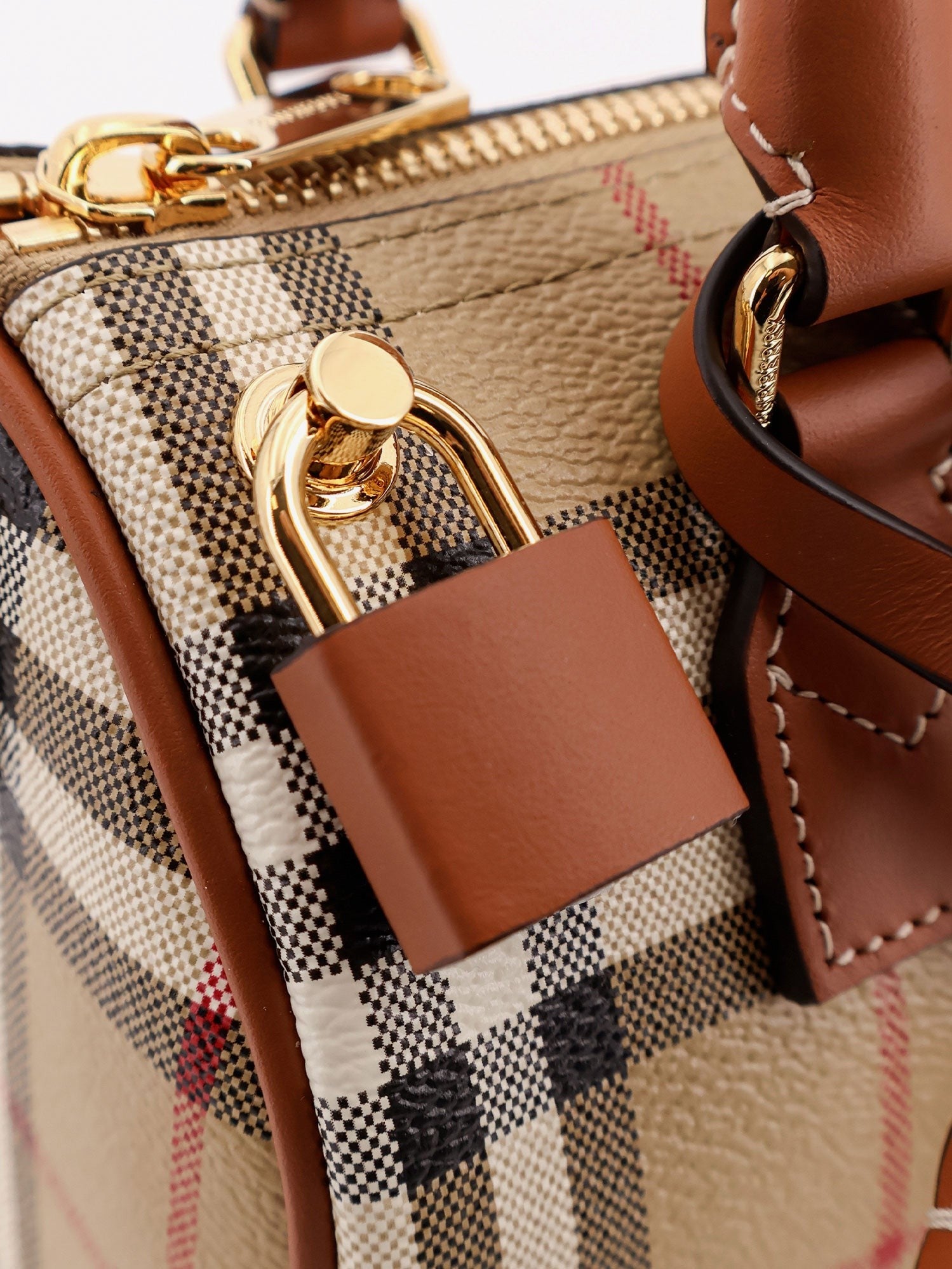 Burberry Coated canvas crossbody bag with Check pattern