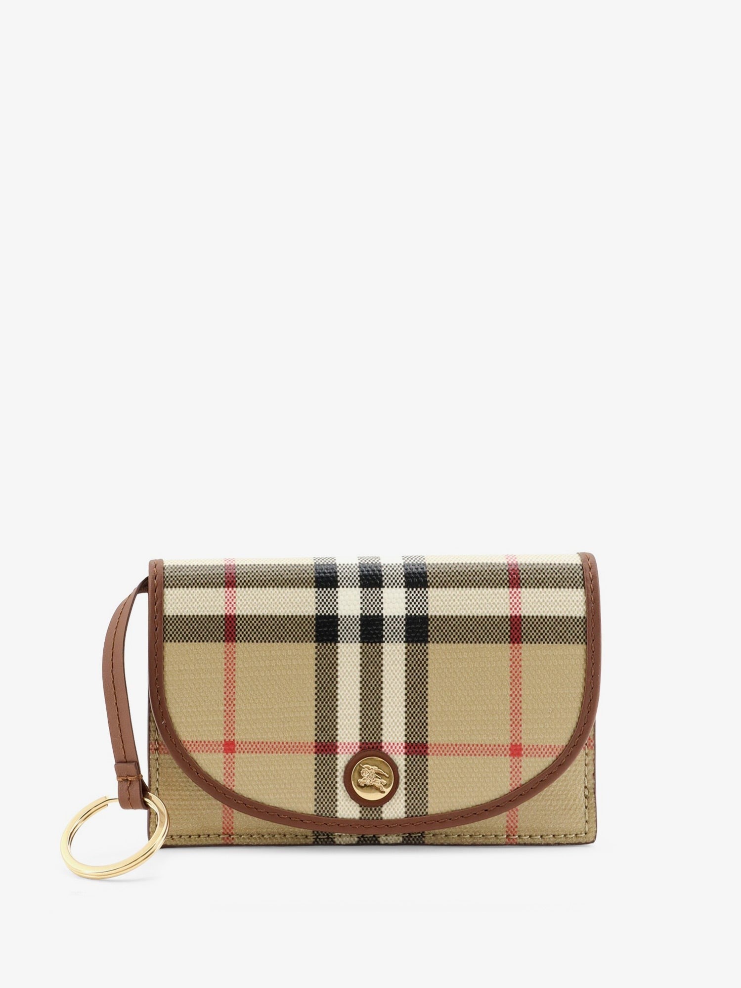 Coated canvas wallet with check pattern