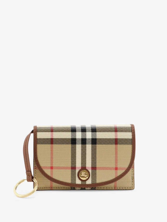 Coated canvas wallet with check pattern