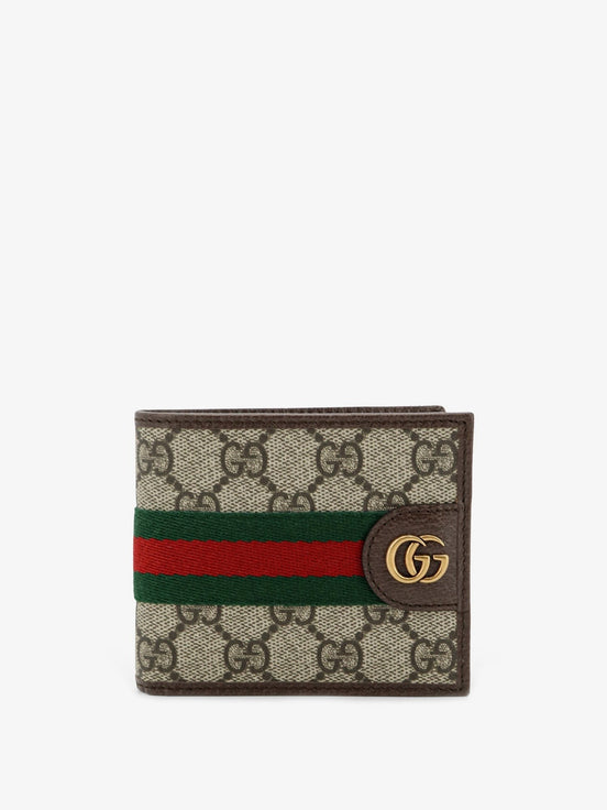 Coated canvas wallet with GG motif