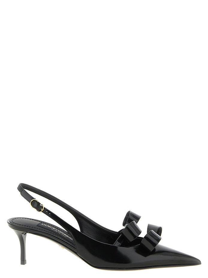 Patent leather sandals with front bow detail