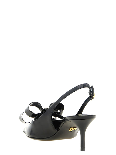 Dolce & Gabbana Patent leather sandals with front bow detail