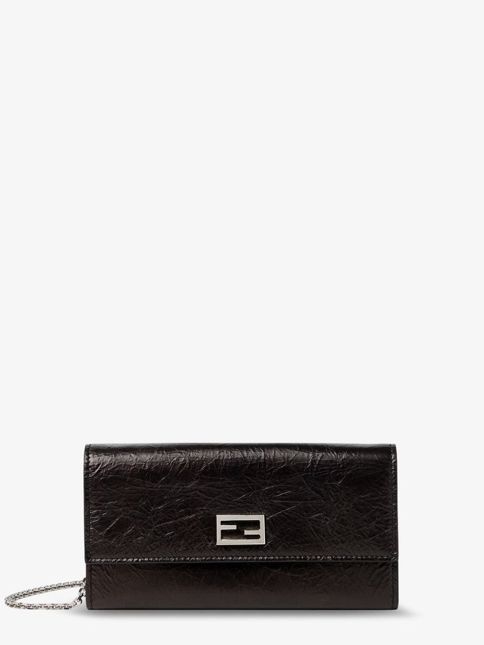 Continental crackled leather wallet