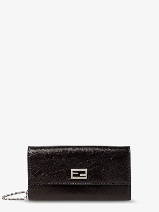 Continental crackled leather wallet