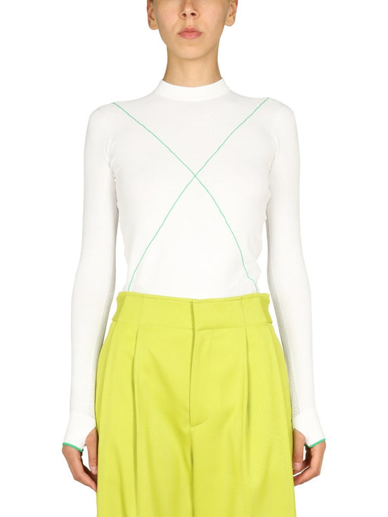 CONTRASTING SEAMS SWEATER