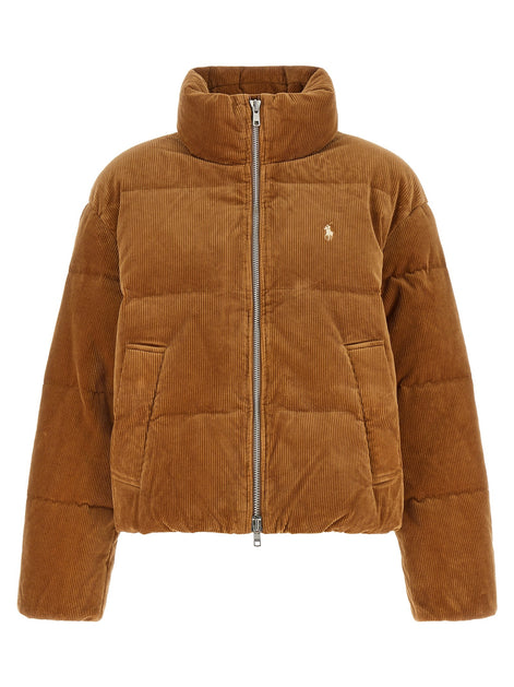 Corduroy down jacket