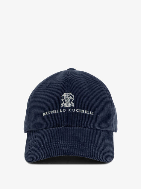 Corduroy hat with embroidered logo