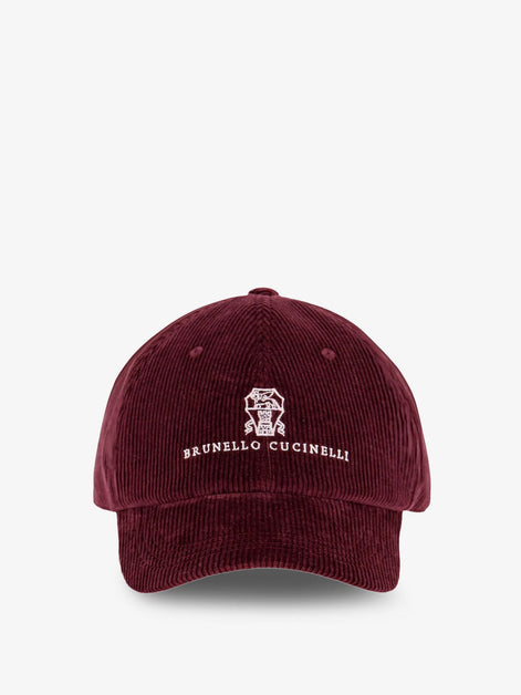 Corduroy hat with embroidered logo
