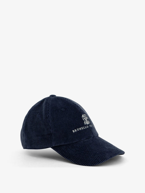 Brunello Cucinelli Corduroy hat with embroidered logo