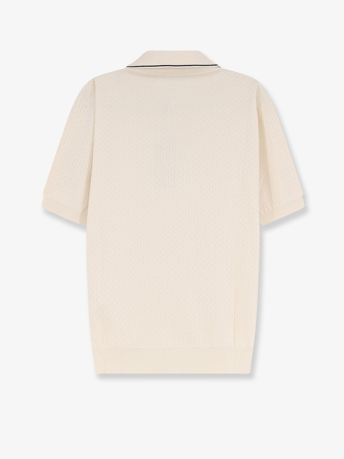 Fendi Cotton and silk polo shirt with FF embroidery