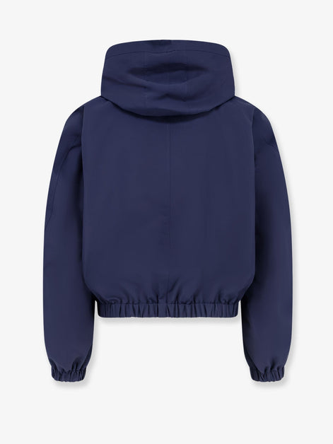Cotton blend hooded jacket