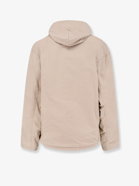 Cotton blend jacket with embroidered logo on the front