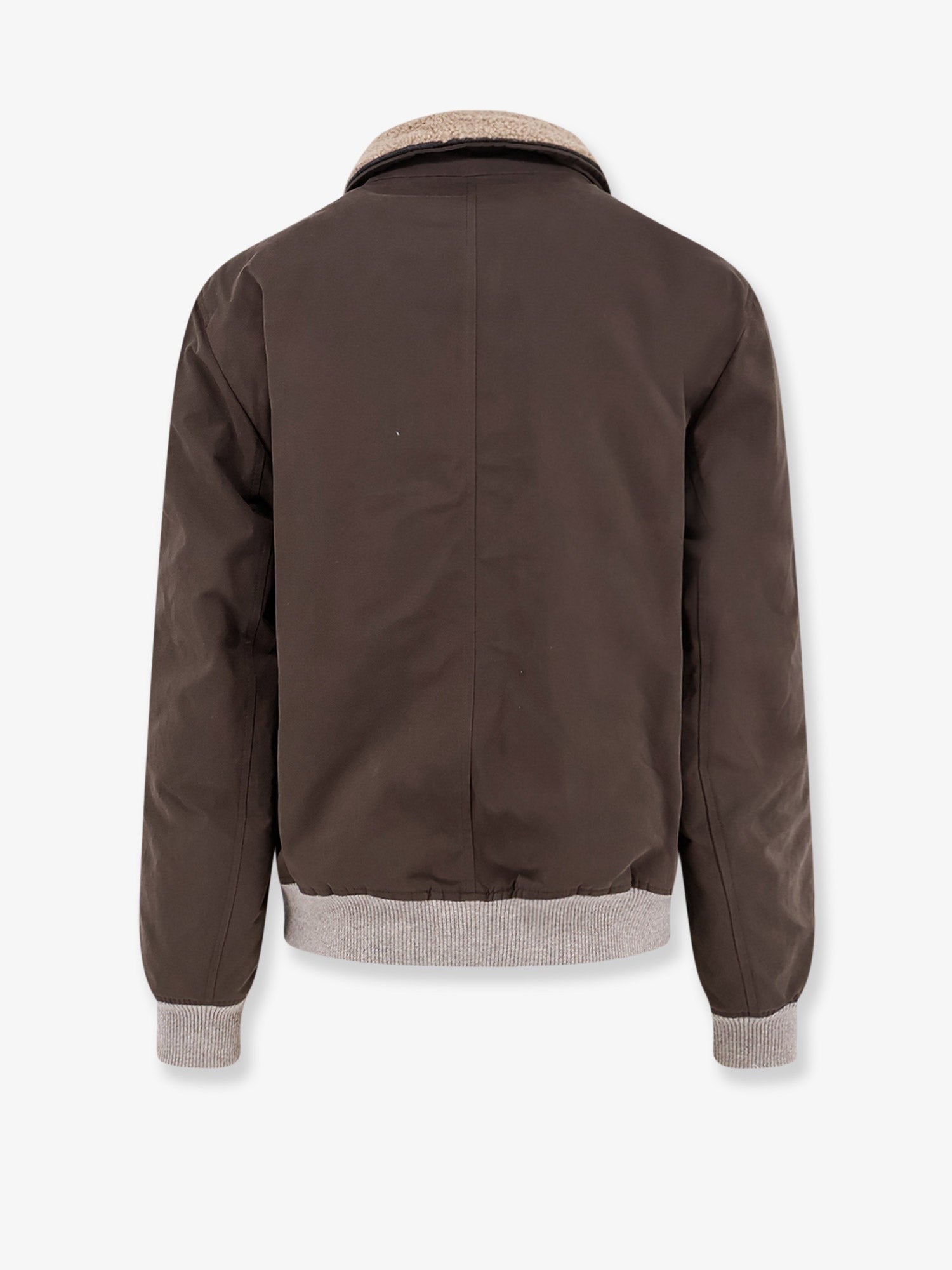 Cotton blend jacket with fur collar