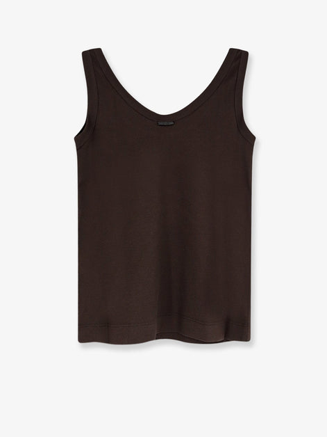 Cotton blend tank top with back monili detail