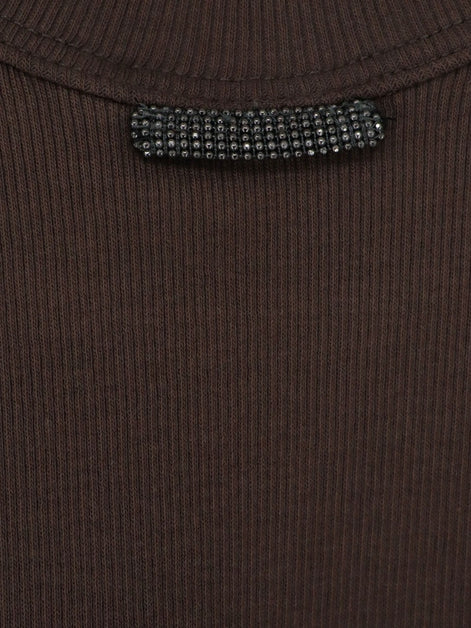 Cotton blend tank top with back monili detail