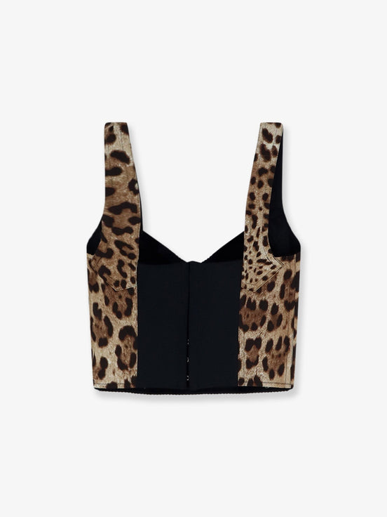 Dolce & Gabbana Cotton blend top with animal print
