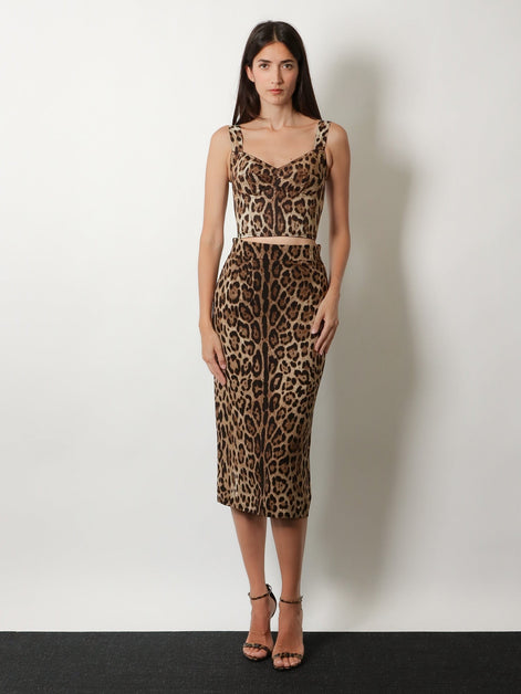 Dolce & Gabbana Cotton blend top with animal print