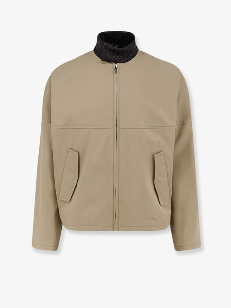 Cotton jacket with Intrecciato detail