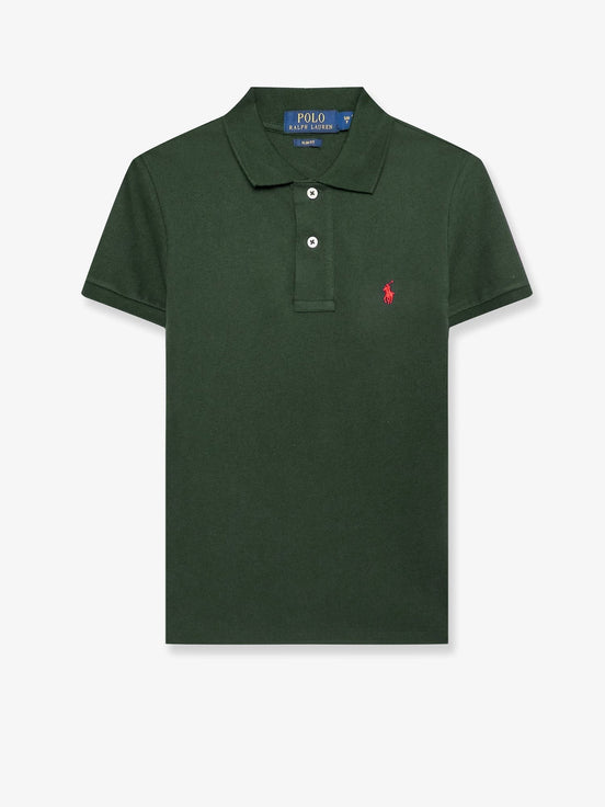Cotton polo shirt with embroidered logo on the front