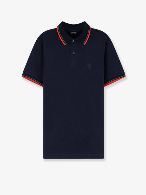 Cotton polo shirt with embroidered logo on the front