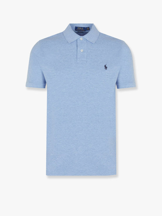 Cotton polo shirt with embroidered logo on the front