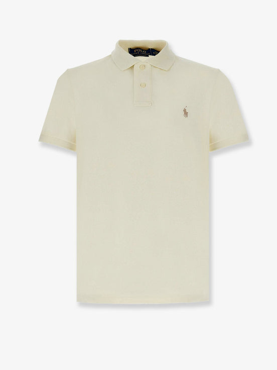 Cotton polo shirt with embroidered logo on the front