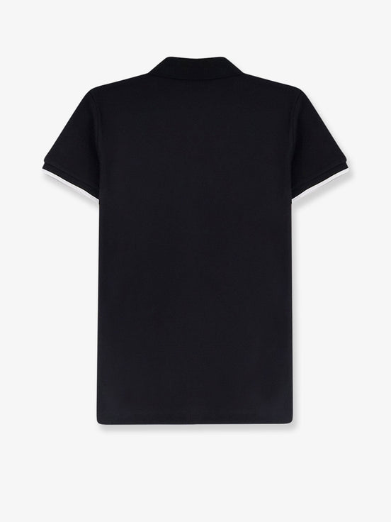 Moncler Cotton polo shirt with logo patch