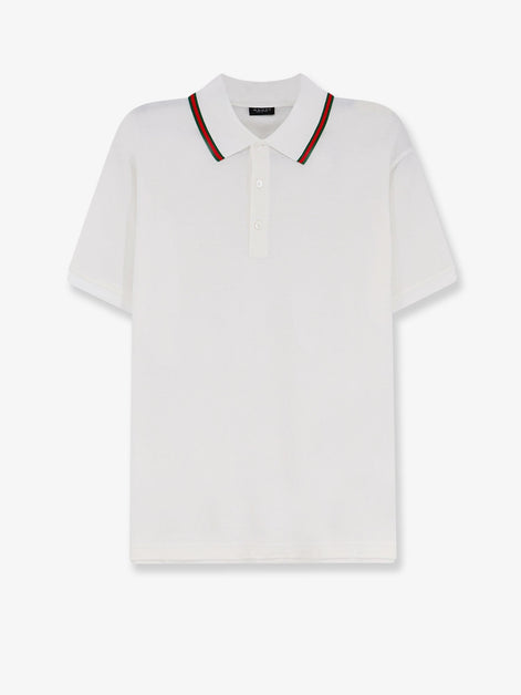 Cotton polo shirt with Nastro Web detail on the collar
