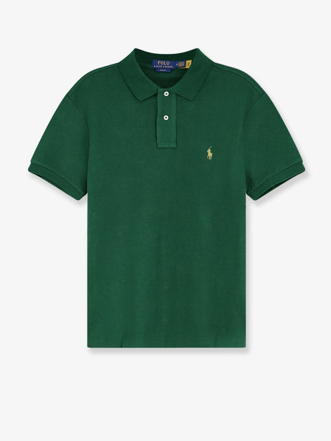 Cotton polo with front logo embroidery